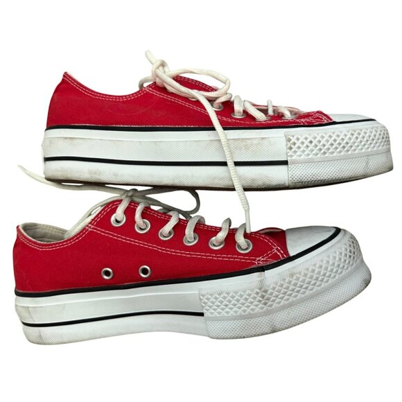 Converse Red Chuck Taylor All Star Lift Platform Canvas Size 7 Womens - Picture 7 of 15